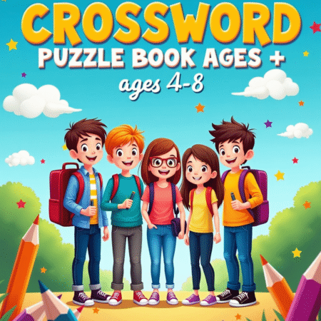 Back to School Crossword Puzzle Book Ages 4-8 - printable kids activity book | BrightCub