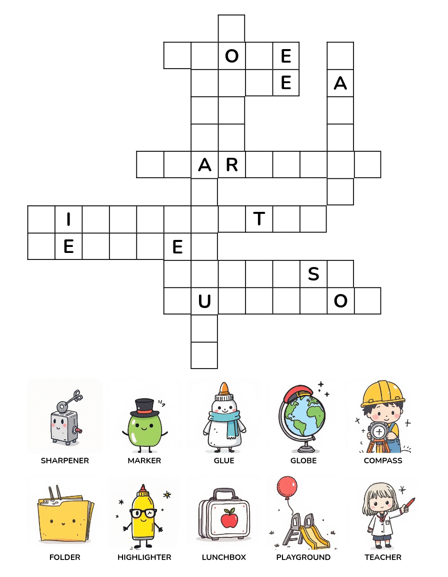Back to School Crossword Puzzle Book Ages 4-8 - Image 2