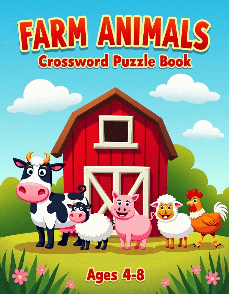Farm Animals Crossword Puzzle Book Ages 4-8 - printable kids activity book | BrightCub