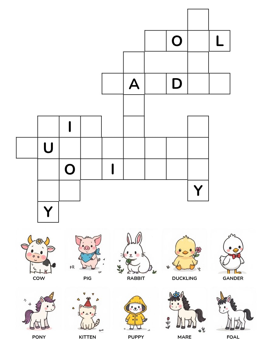 Farm Animals Crossword Puzzle Book Ages 4-8 - Image 4
