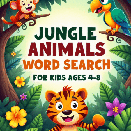 Jungle Animals Word Search for Kids Ages 4-8 - printable kids activity book | BrightCub