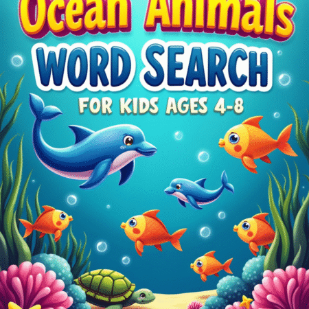 Ocean Animals Word Search for Kids Ages 4-8 - printable kids activity book | BrightCub