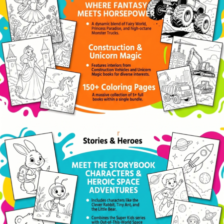 Brightcub Adventure Coloring Bundle - printable kids coloring & activity bundle | BrightCub
