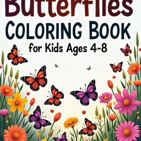 Butterflies Coloring Book for Kids Ages 4-8