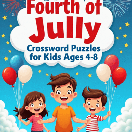 Fourth of July Crossword Puzzles for Kids Ages 4-8 - printable kids activity book | BrightCub