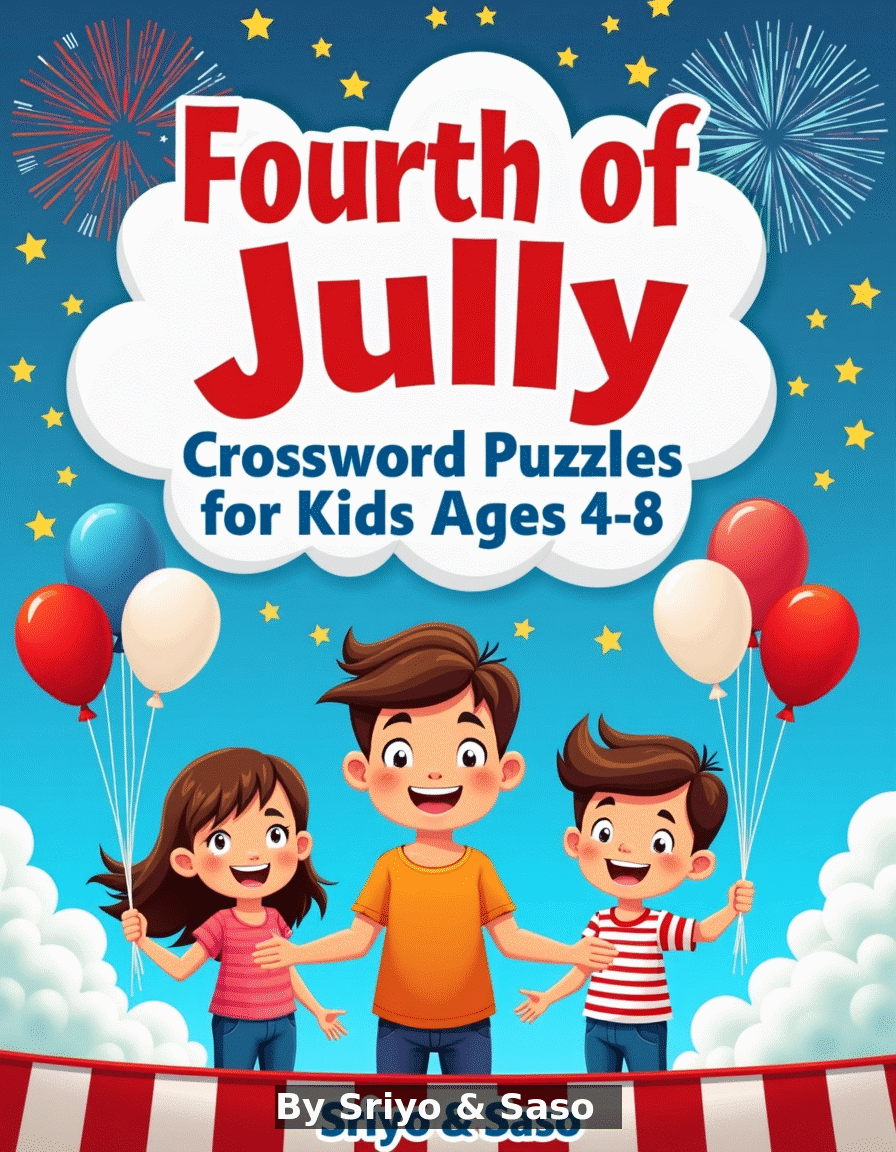 Fourth of July Crossword Puzzles for Kids Ages 4-8 - printable kids activity book | BrightCub