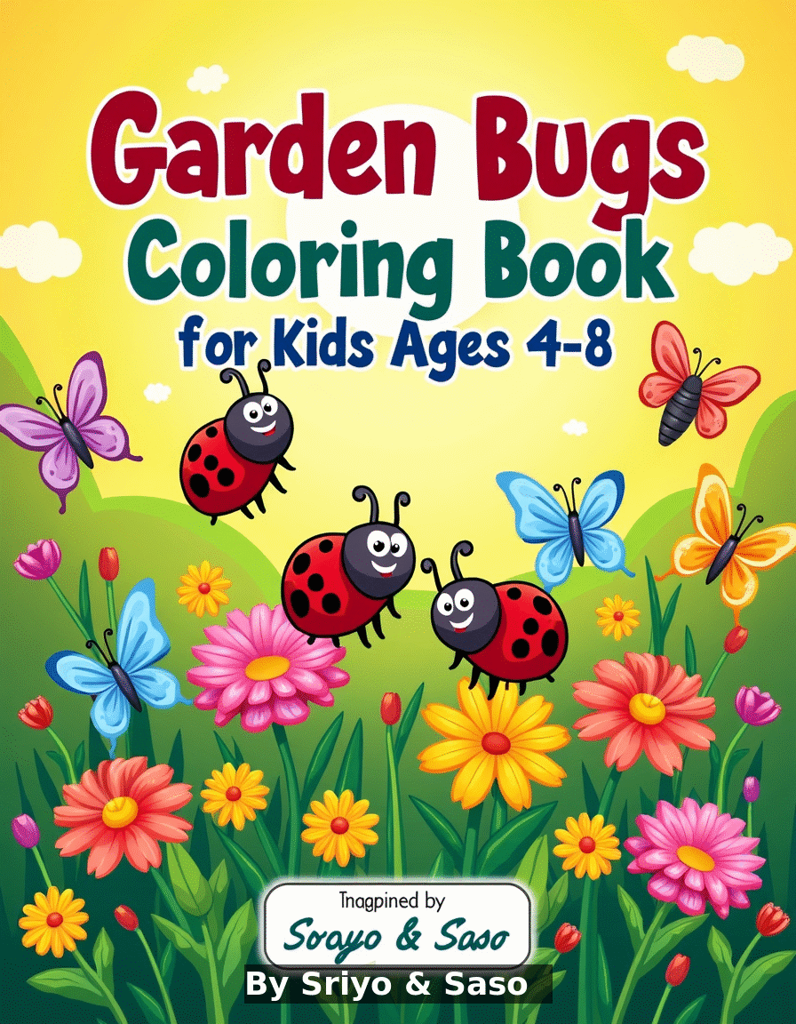 Garden Bugs Coloring Book for Kids Ages 4-8 - printable kids activity book | BrightCub