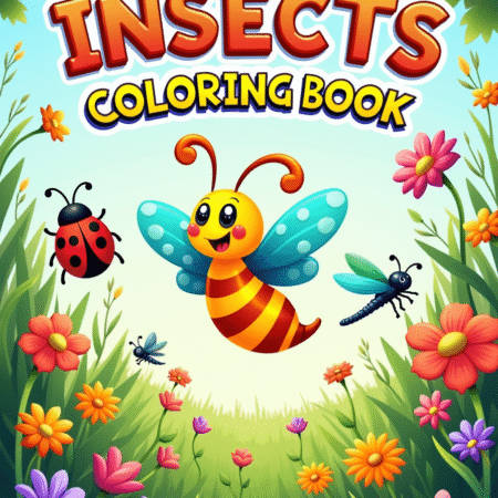Insects Coloring Book for Kids Ages 4-8 - printable kids activity book | BrightCub