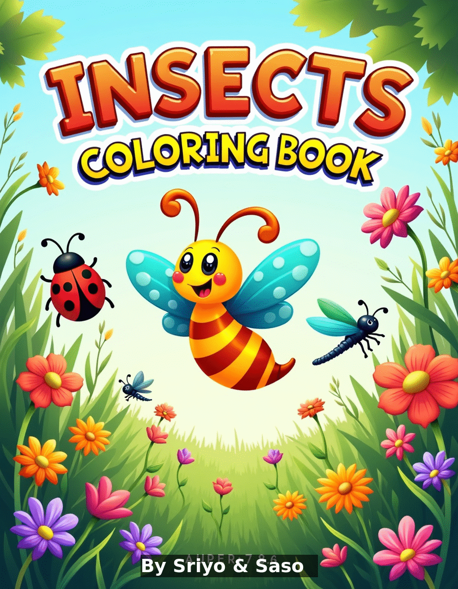 Insects Coloring Book for Kids Ages 4-8 - printable kids activity book | BrightCub