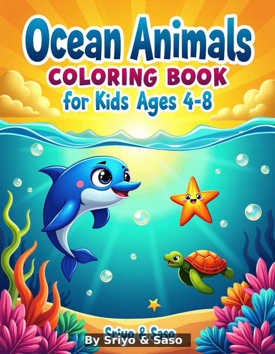 Ocean Animals Coloring Book for Kids Ages 4-8 - printable kids activity book | BrightCub