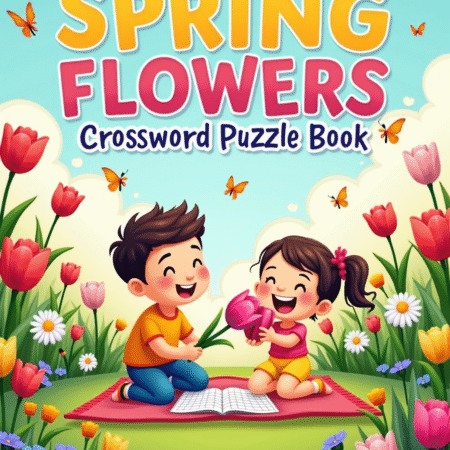 Spring Flowers Crossword Puzzle Book Ages 4-8 - printable kids activity book | BrightCub