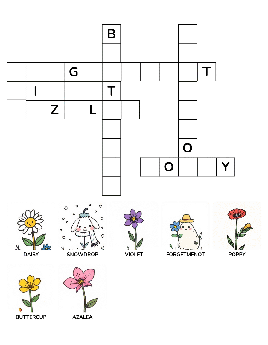Spring Flowers Crossword Puzzle Book Ages 4-8 - Image 2