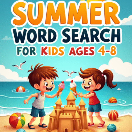 Summer Word Search for Kids Ages 4-8