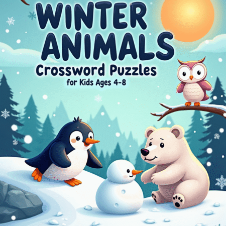 Winter Animals Crossword Puzzles for Kids Ages 4-8 - printable kids activity book | BrightCub