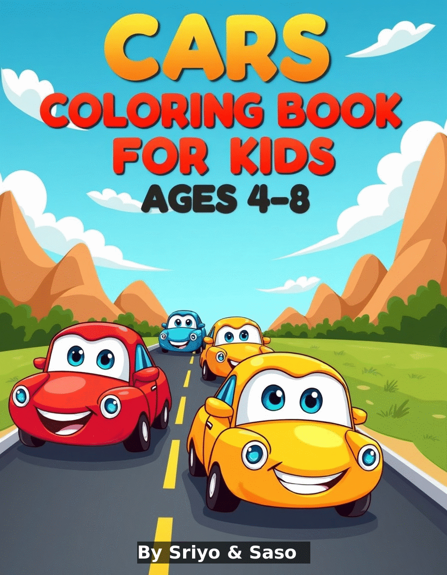 Cars Coloring Book for Kids Ages 4-8 Printable